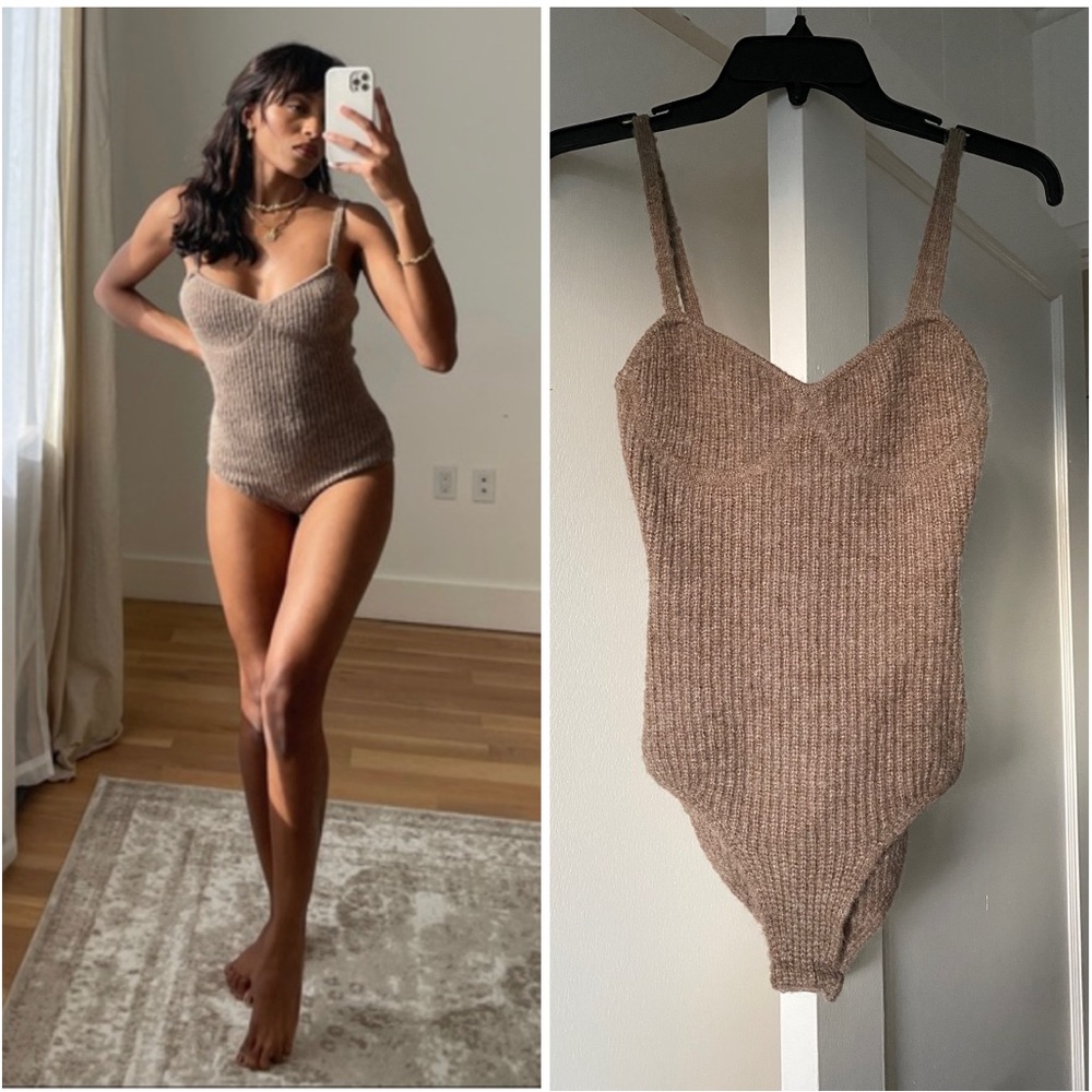 ZARA knit bodysuit tank size small NWT